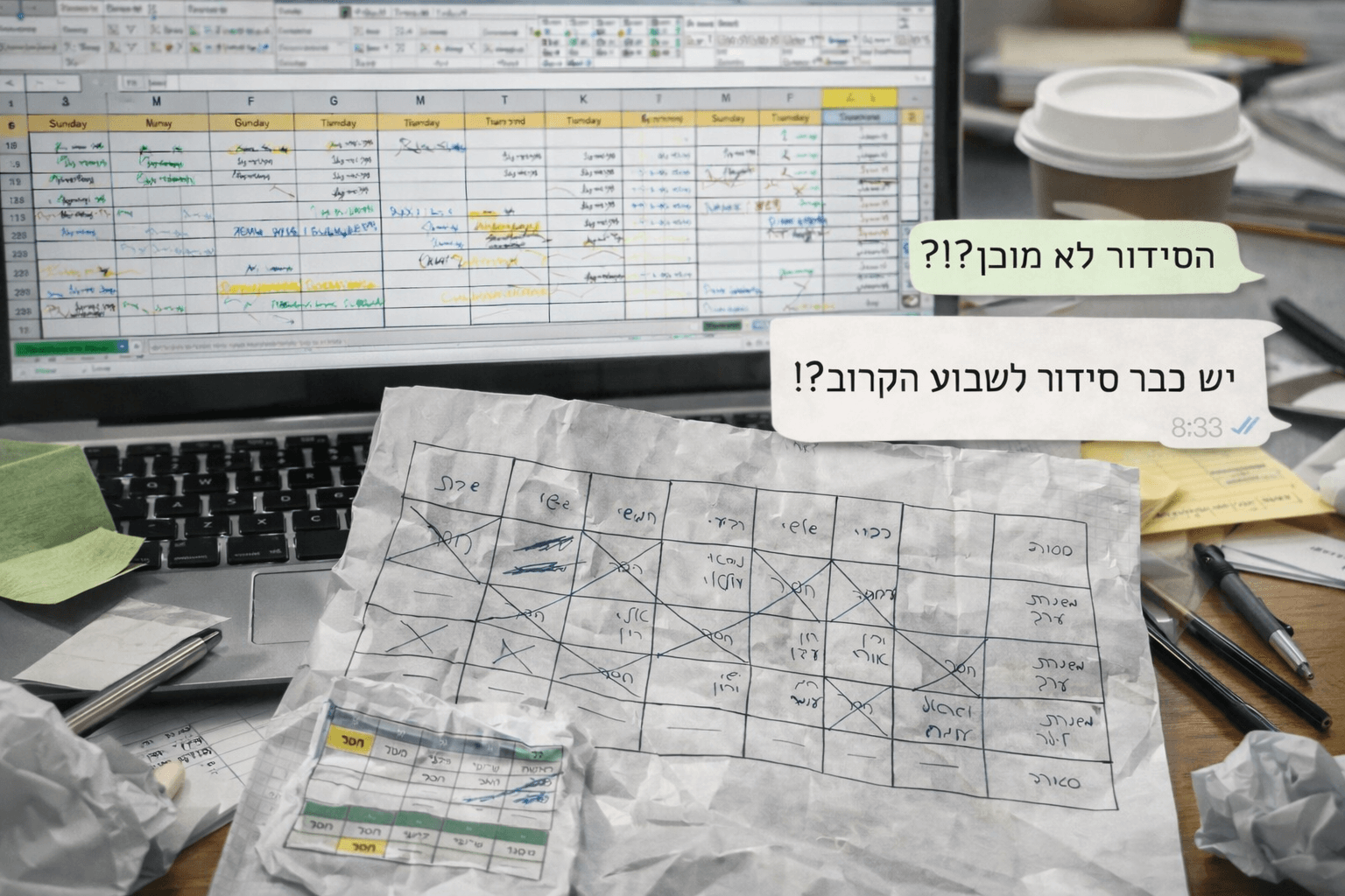 כאוס בניהול משמרות - הודעות מבולגנות